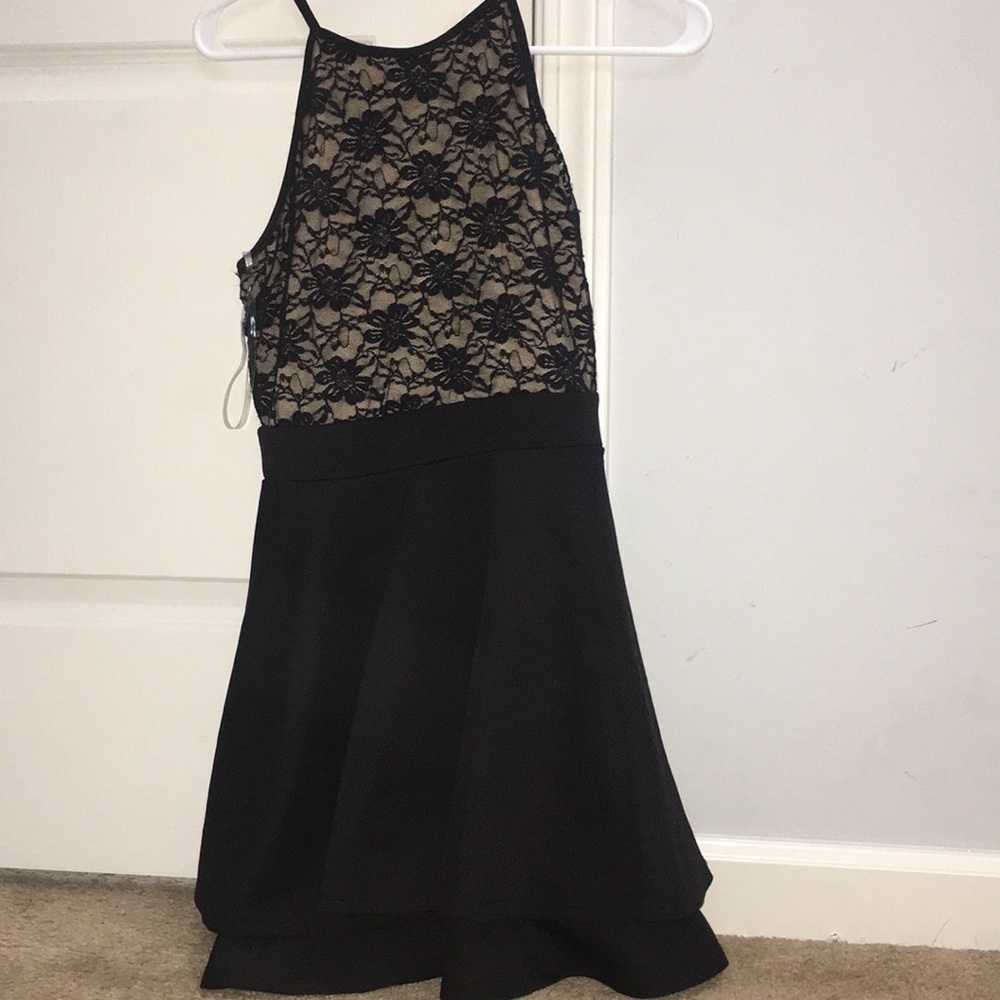 black lace homecoming dress